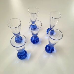 Pair of blue Bullicante Shot Glasses - Carl Erikson style (2)